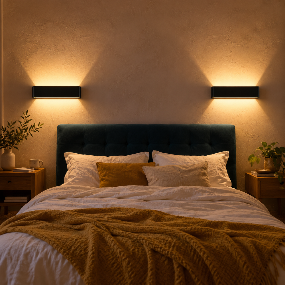 Applique murale LED barre 40 cm, lumière haut et bas #noir