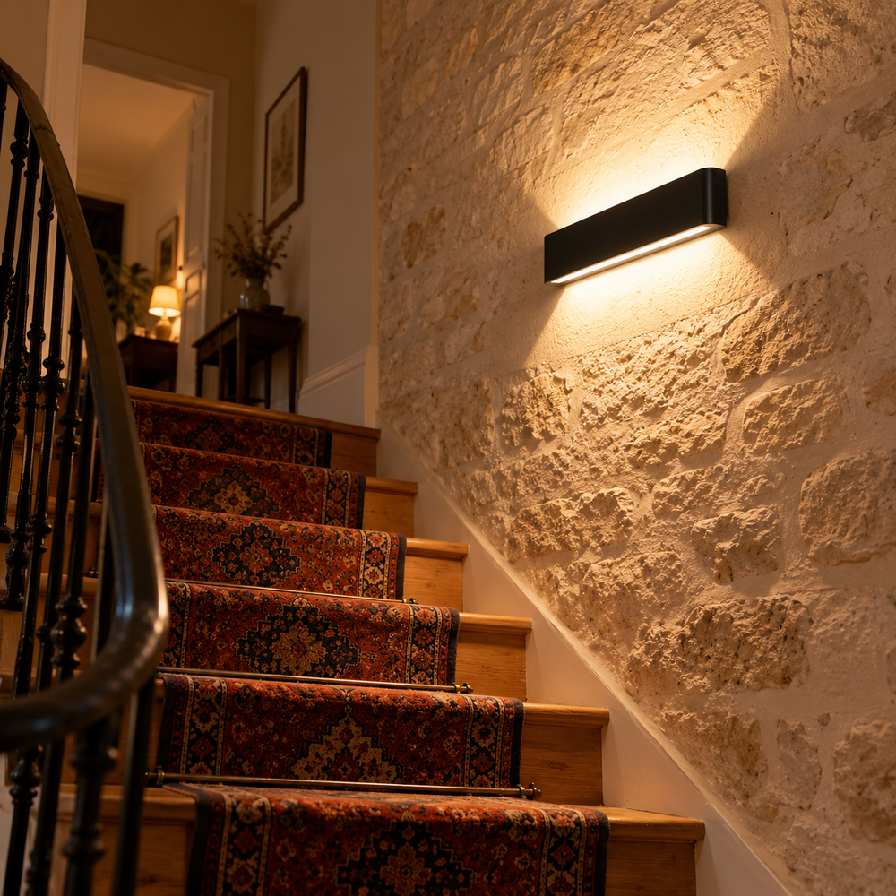 Applique murale LED barre 40 cm, lumière haut et bas #noir
