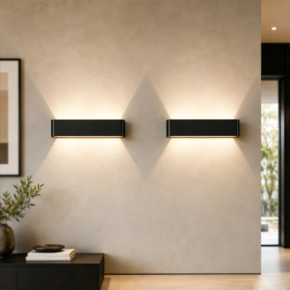 Applique murale LED barre 40 cm, lumière haut et bas #noir
