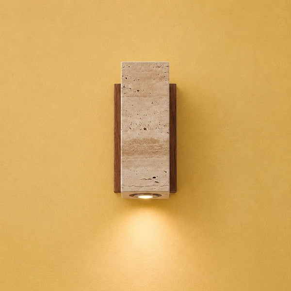 Japanische Wandleuchte aus gelbem Travertin, Wohnzimmer