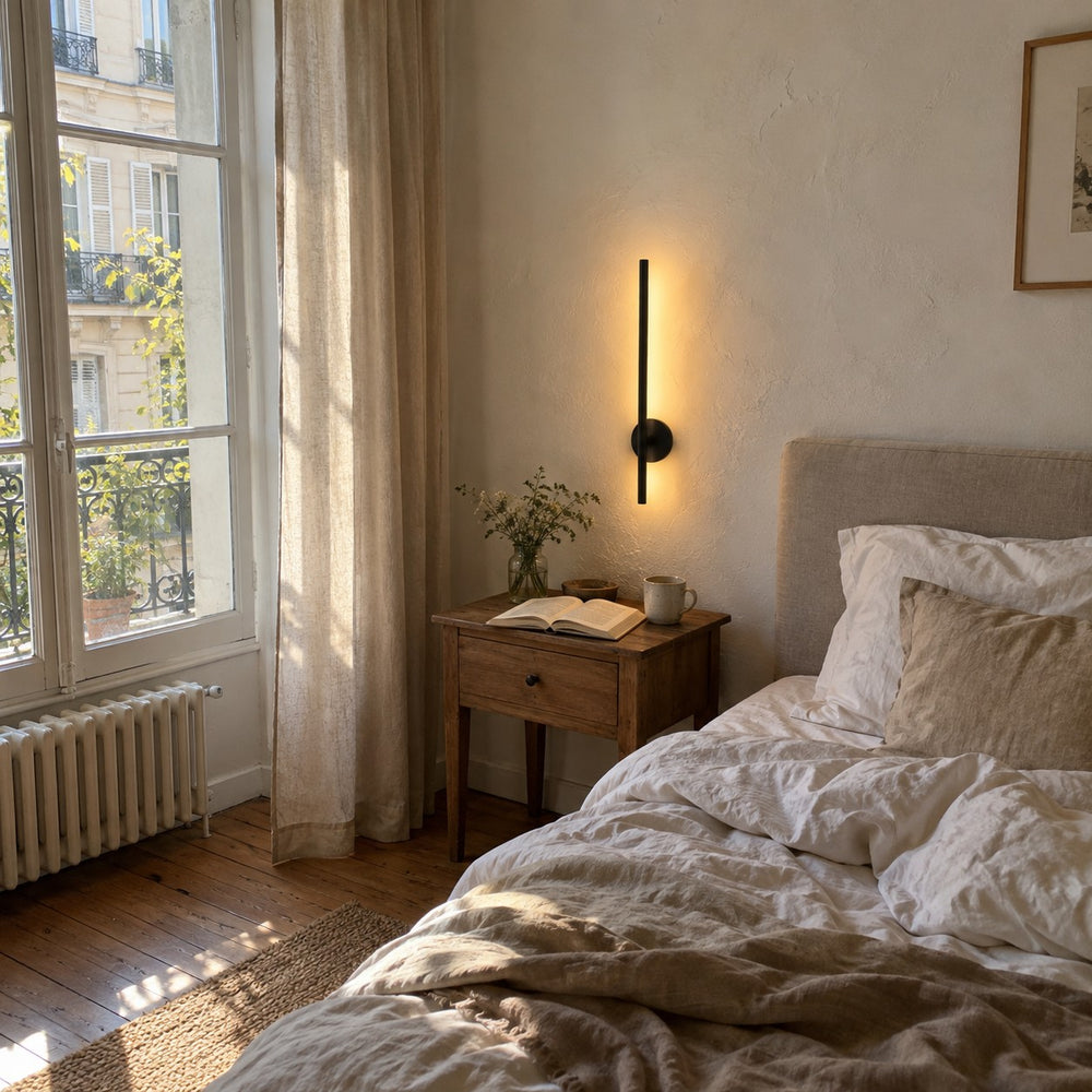 Applique murale chambre sans fil rechargeable, LED - sansfil n80 01b chambre lumiere du matin #noir-80-cm