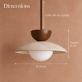 Suspension disque en travertin et bois #noyer