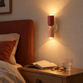 Applique murale double cylindre bordeaux et rose