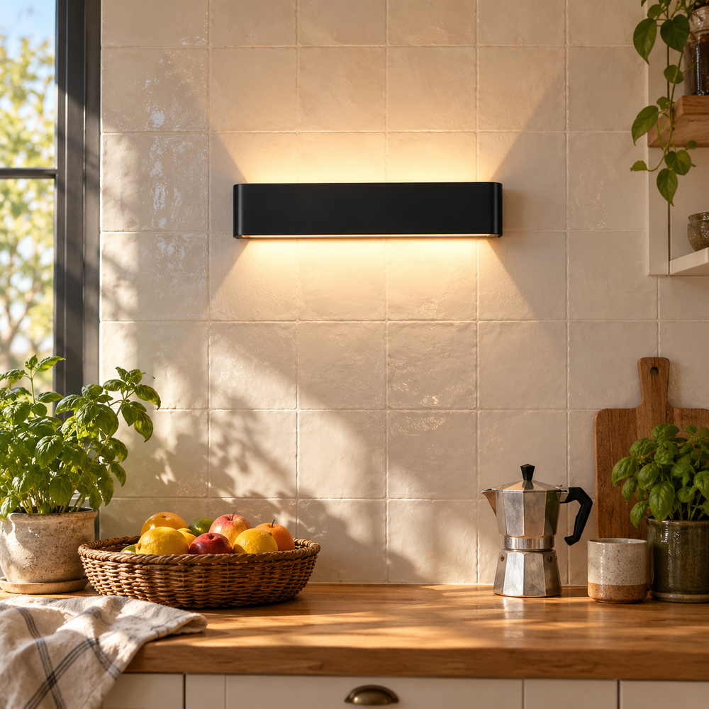 Applique murale LED barre 40 cm, lumière haut et bas #noir