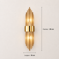 Dimensions 35 x 10 cm applique cristal doree #or-petit-modele