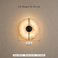 Applique murale chambre en marbre, pierre naturelle, blanc albâtre - alba dimensions 20 cm noir #noir