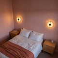 Applique murale chambre en marbre, pierre naturelle, blanc albâtre - alba noir chambre vue haute #noir