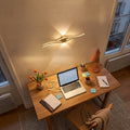 Applique murale salon LED, design moderne et simple - applique vague doree bureau vue plongeante #or