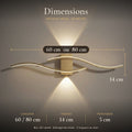 Applique murale salon LED, design moderne et simple - applique vague doree dimensions 60 ou 80 cm #or