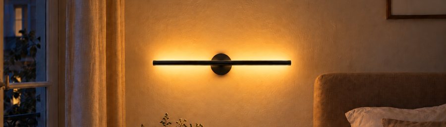 Kabellose, wiederaufladbare LED-Wandleuchte fürs Schlafzimmer, allumée le soir