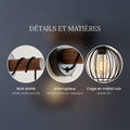 Applique murale chambre en bois, interrupteur, style industriel - bois cage 09 zooms matieres bois fer noir
