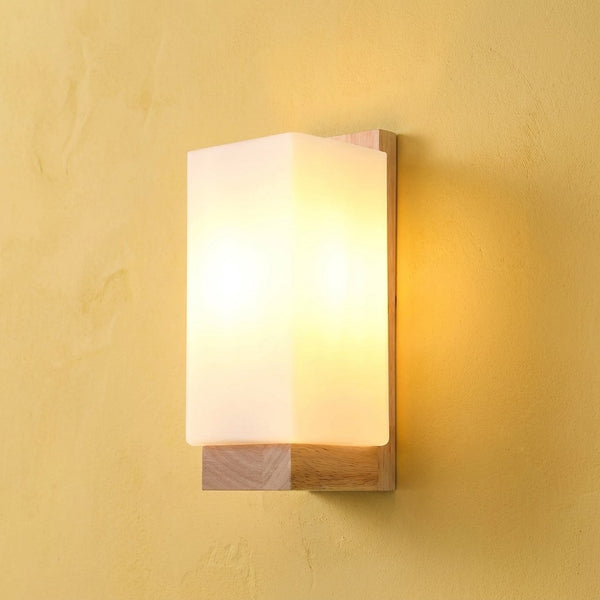 Moderne Wandleuchte Wohnzimmer aus Holz, Fassung E27