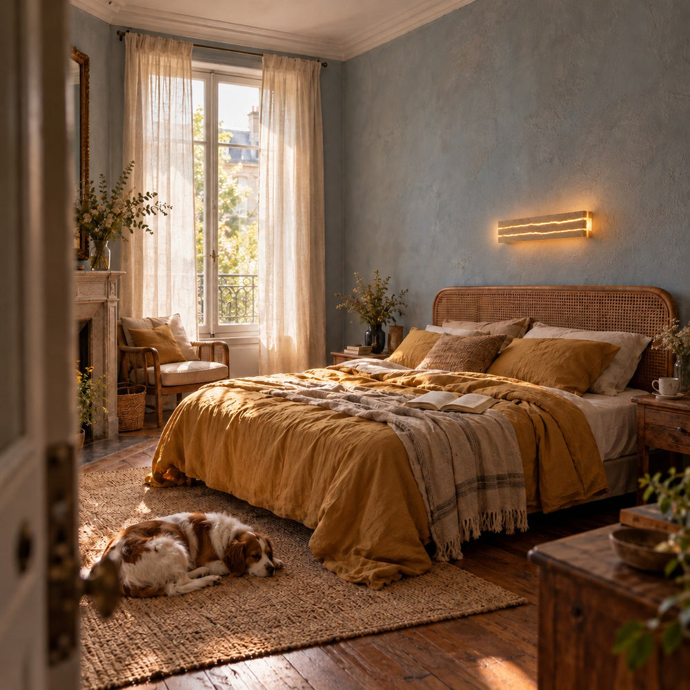 Applique murale salon en bois LED, style nordique - bois craquele vic 14 chambre depuis la porte
