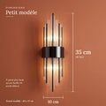 Dimensions de l'applique cristal petit modèle : 35 cm de haut, 10 cm de large #noir-petit-modele