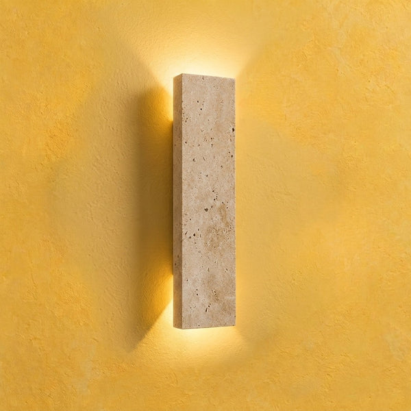 Wandleuchte für innen und außen aus Travertin, LED 18 W