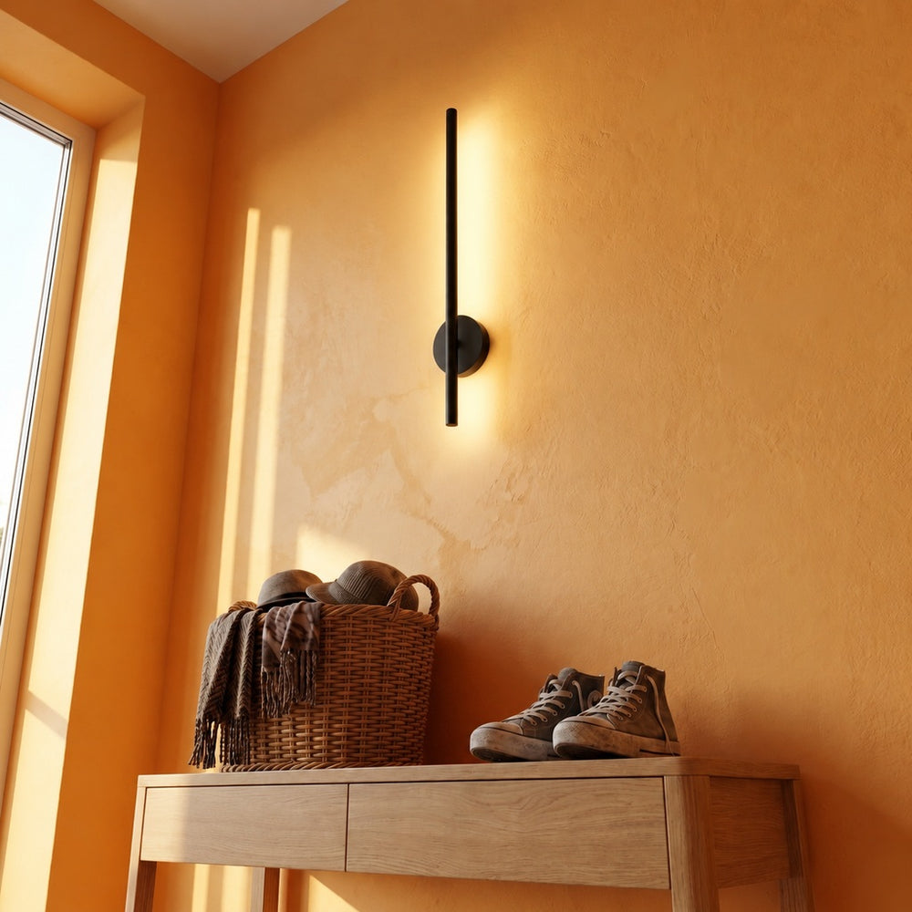 Applique murale chambre sans fil rechargeable, LED - sansfil n50 07b vue d en bas #noir-50-cm
