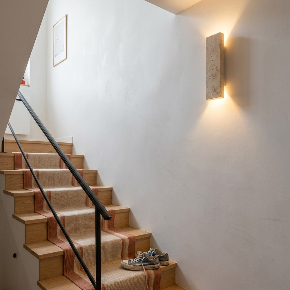 Applique murale intérieur et extérieur, travertin, LED 18 W - sol escalier lumiere haute