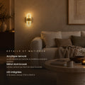 Applique murale chambre tête de lit LED, lumière chaude - v8 details et matieres acrylique et laiton #dore
